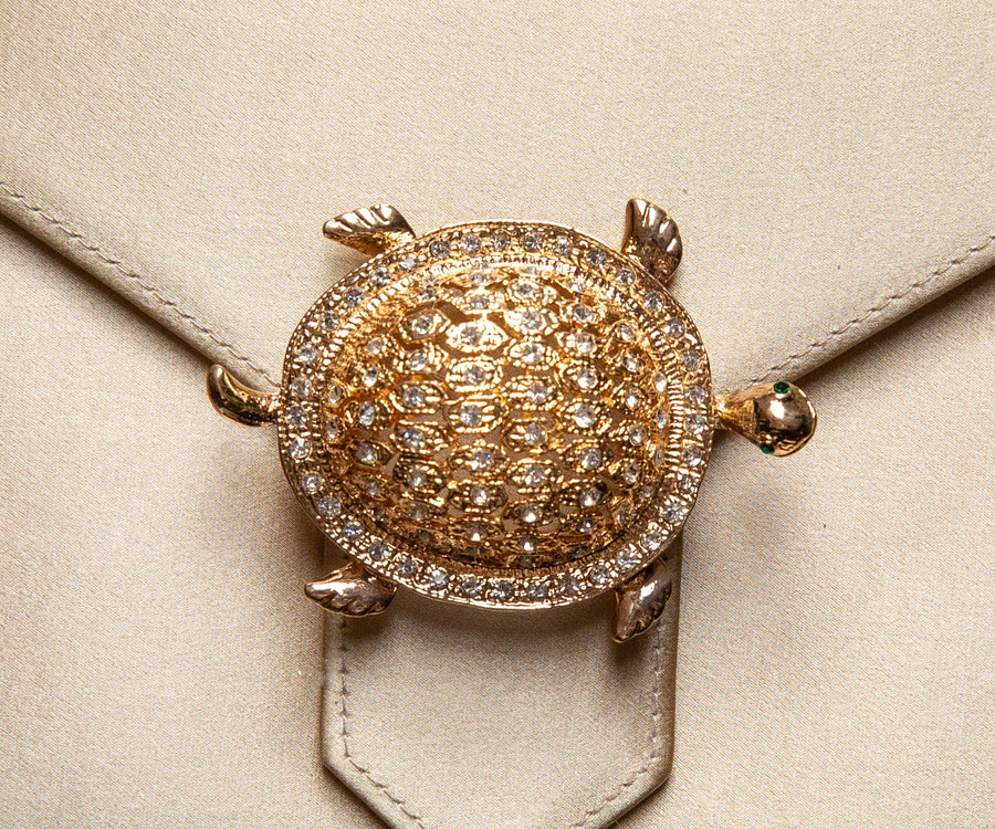 Gold Turtle Large Brooch