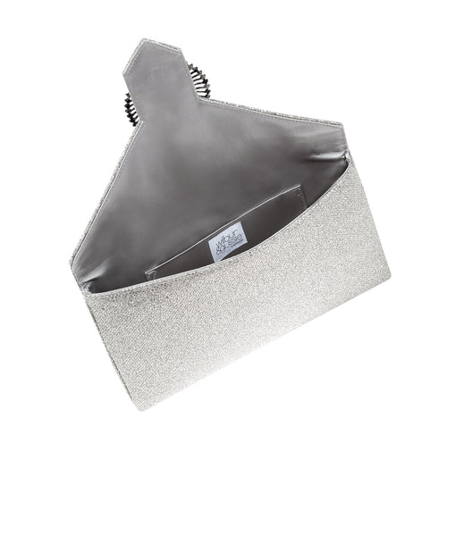 Designer silver clutch clearance