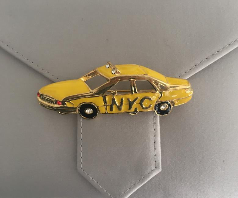 Enamel NYC Taxi Cab Brooch