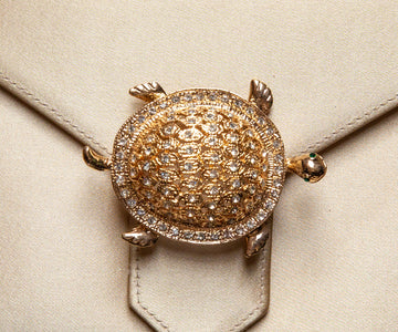 Gold Turtle Large Brooch