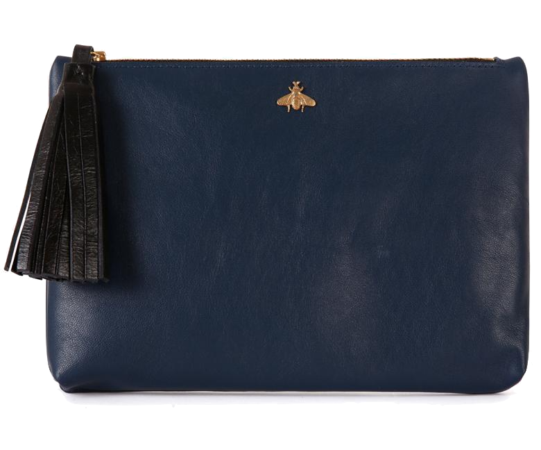 Tommy Blue Nappa Leather Pouch