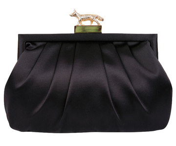 Lily Black Silk Clutch