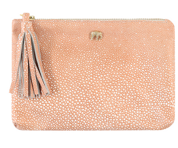 Tommy Dusty Pink Stingray Leather Pouch