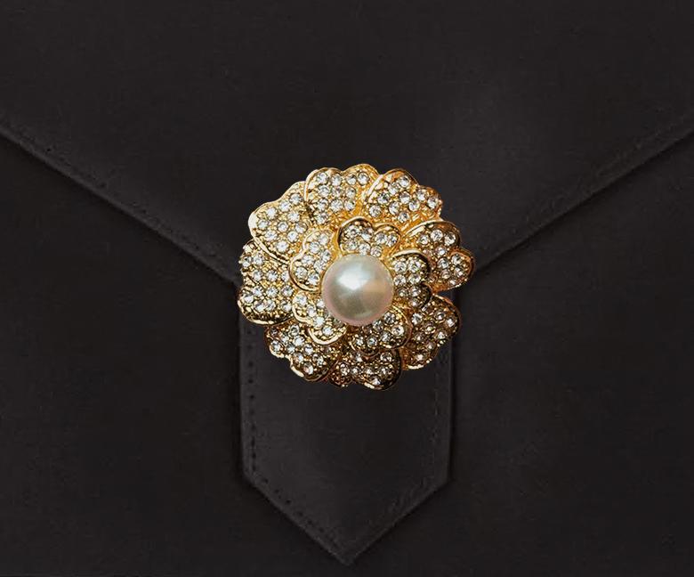 Charlie Bespoke Black Silk Clutch