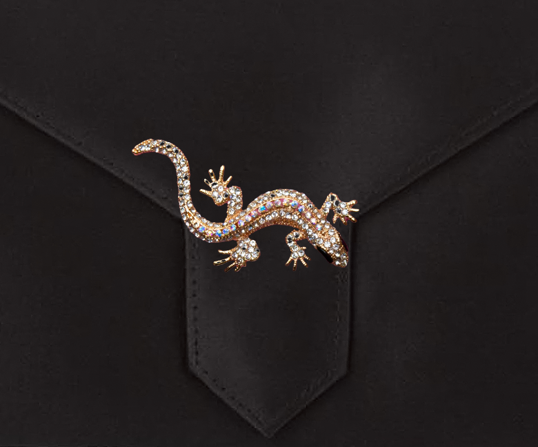 Charlie Bespoke Black Silk Clutch