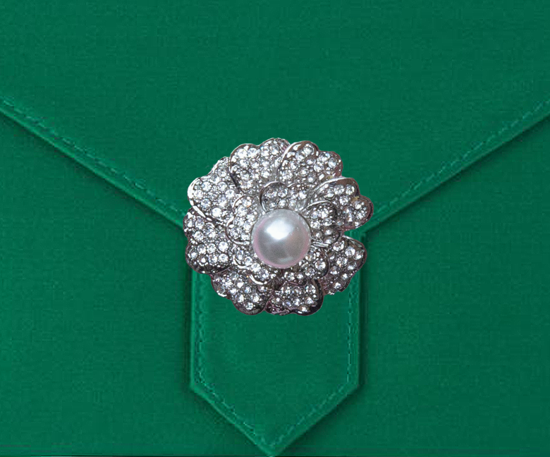 Charlie Bespoke Emerald Green Silk Clutch