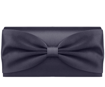 Daisy Navy Silk Clutch