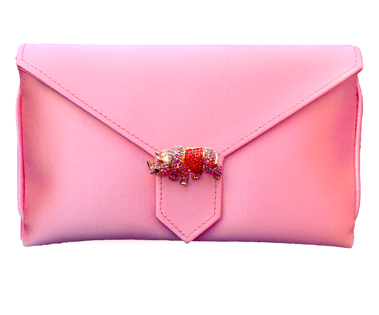 Charlie Bespoke Bubblegum Pink Silk Clutch