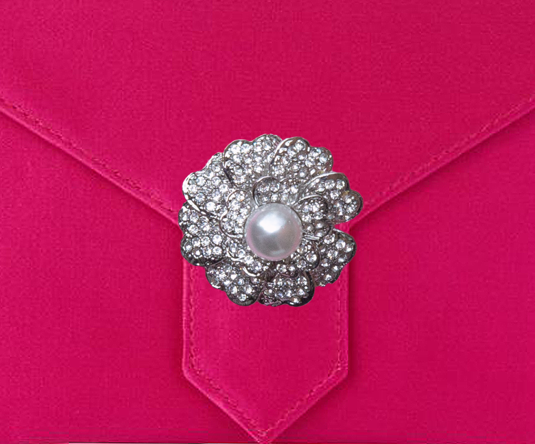 Charlie Bespoke Fuchsia Silk Clutch