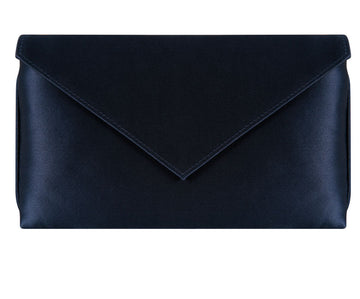 Abby Navy Silk Clutch