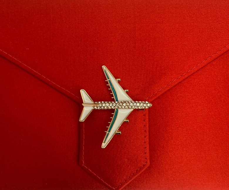 Enamel Aeroplane Brooch