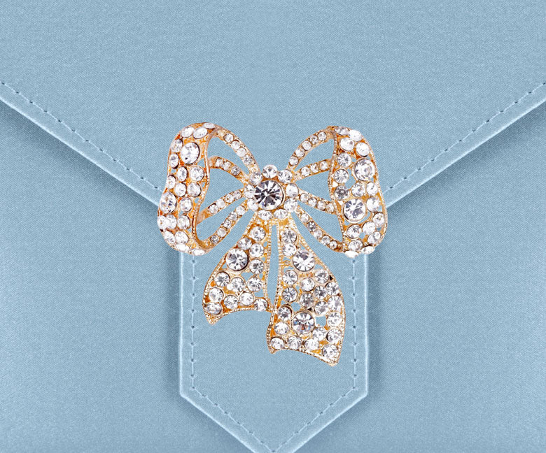 Charlie Bespoke Powder Blue Silk Clutch