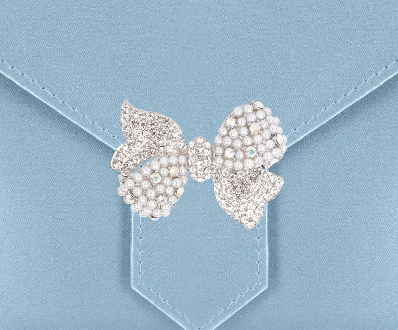 Charlie Bespoke Powder Blue Silk Clutch