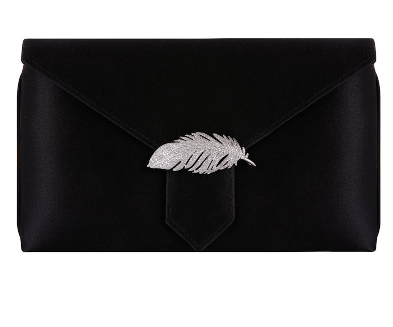 Charlie Bespoke Black Silk Clutch