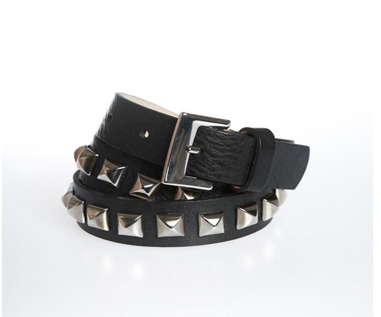 Leather belt - Black and Silver - Wilbur & Gussie - 2