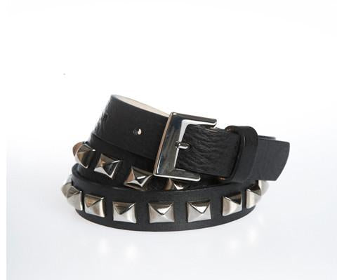 Leather belt - Black and Silver - Wilbur & Gussie - 1