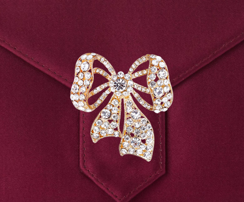 Charlie Bespoke Burgundy Silk Clutch