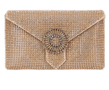 Charlie Gold Crystal Clutch