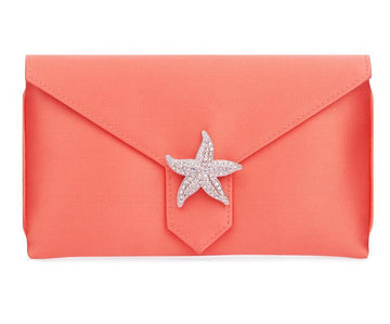 Charlie Coral Silk Clutch