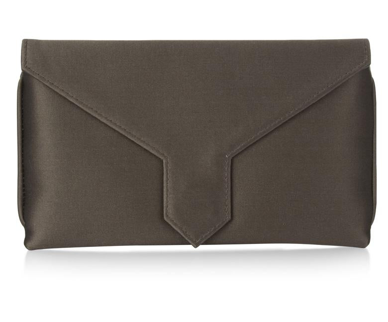 Charlie Bespoke Dark Grey Silk Clutch Designer Clutch Bags