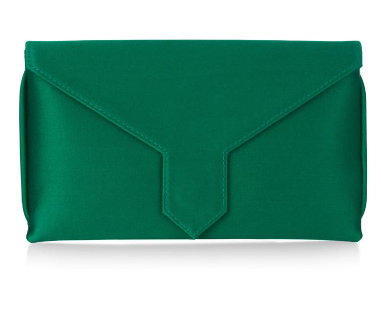 Charlie Bespoke Emerald Green Silk Clutch