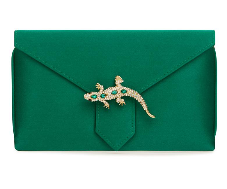 Charlie Bespoke Emerald Green Silk Clutch