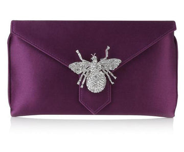 Charlie Purple Silk Clutch