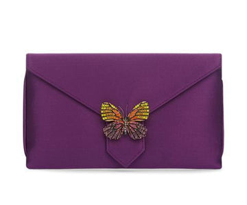 Charlie Purple Silk Clutch