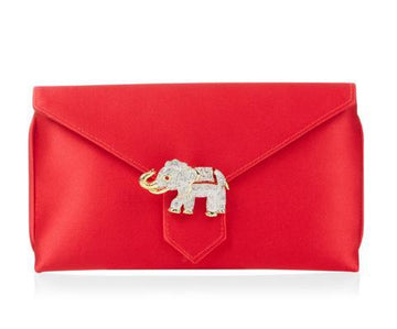 Charlie Lipstick Red Silk Clutch