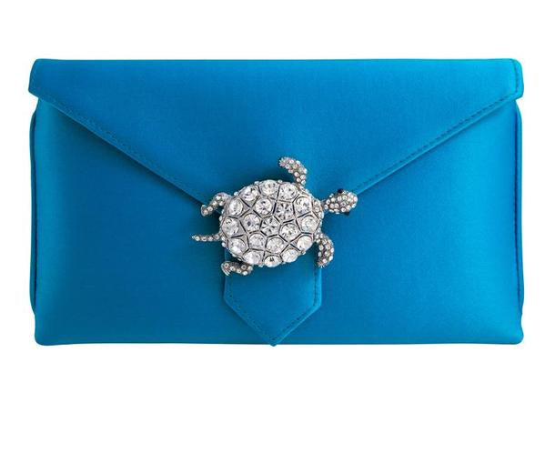 Charlie Sky Blue Silk Clutch