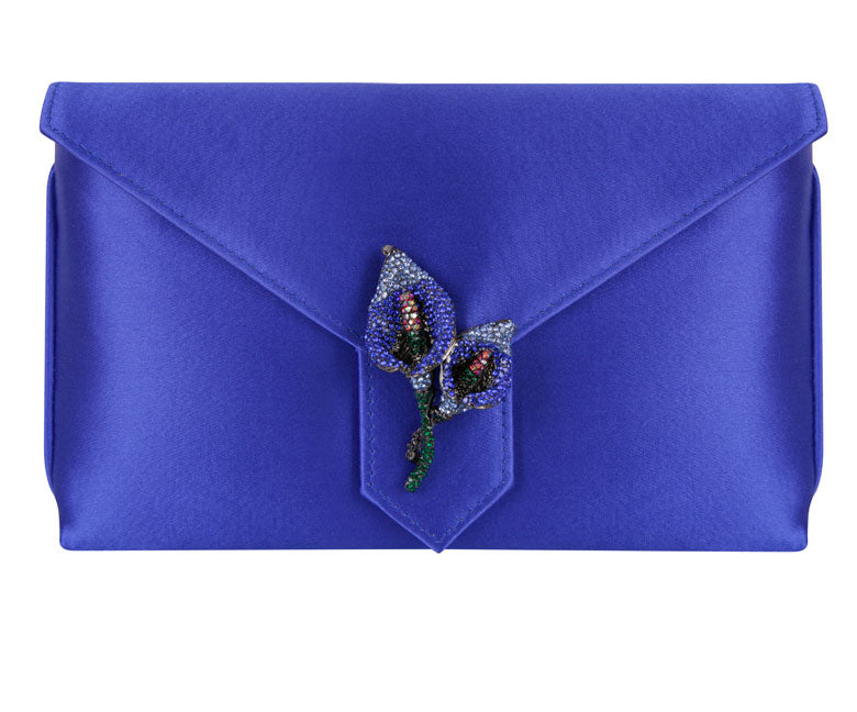 Charlie Bespoke Cobalt Silk Clutch