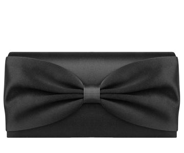 Daisy Black Silk Clutch