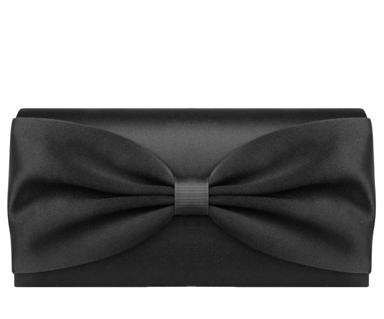 Daisy Black Silk Clutch