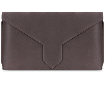 Edith Bespoke Dark Grey Silk Clutch