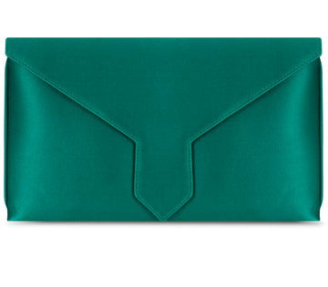 Edith Bespoke Emerald Silk Clutch