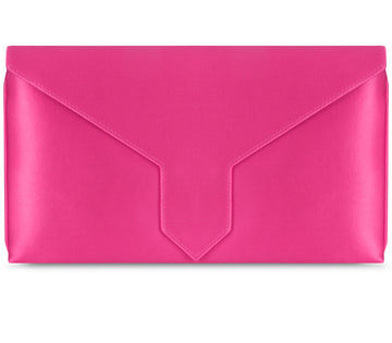 Edith Bespoke Fuchsia Silk Clutch