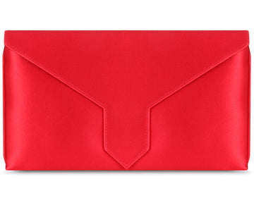 Edith Bespoke Lipstick Red Silk Clutch