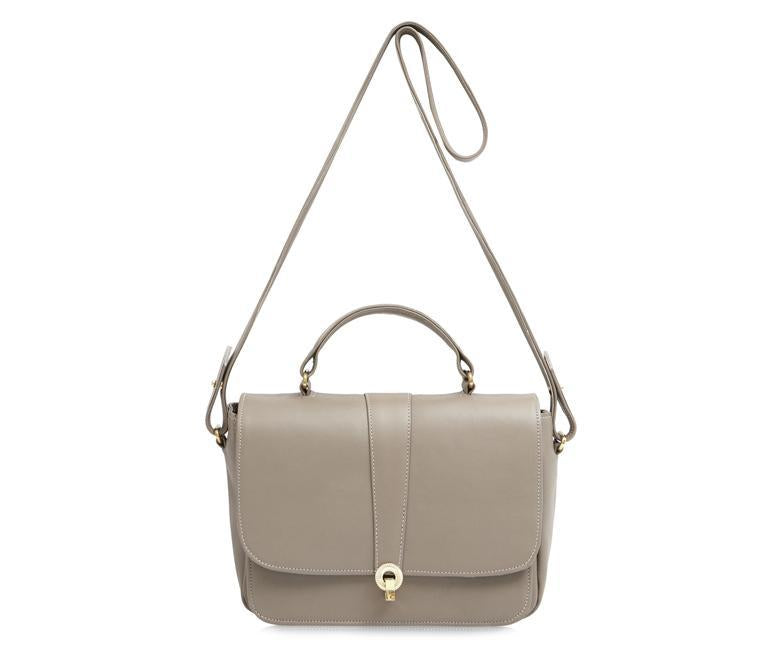 Ella Taupe Leather Shoulder Bag