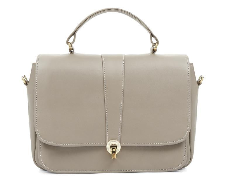 Ella Taupe Leather Shoulder Bag