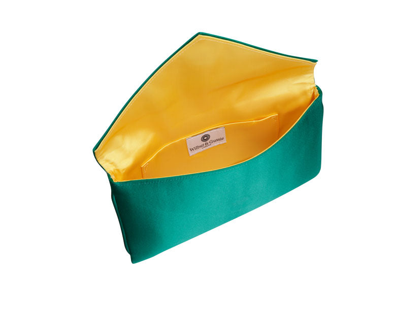Abby Emerald Silk Clutch