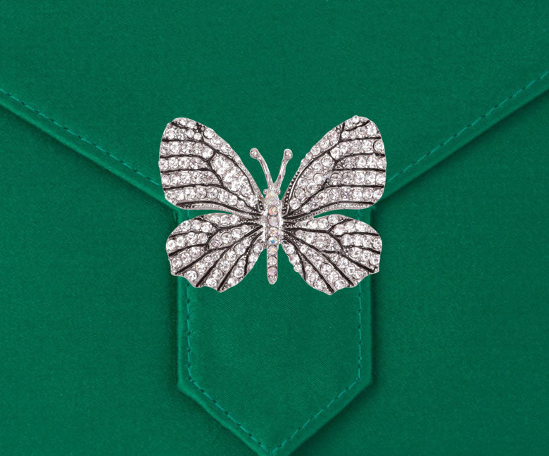 Charlie Bespoke Emerald Green Silk Clutch
