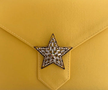 Gold Crystal Star Brooch