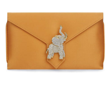 Charlie Burnt Gold Silk Clutch