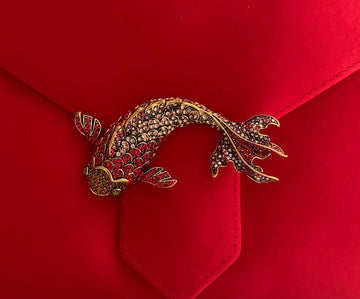 Red Crystal Goldfish Brooch