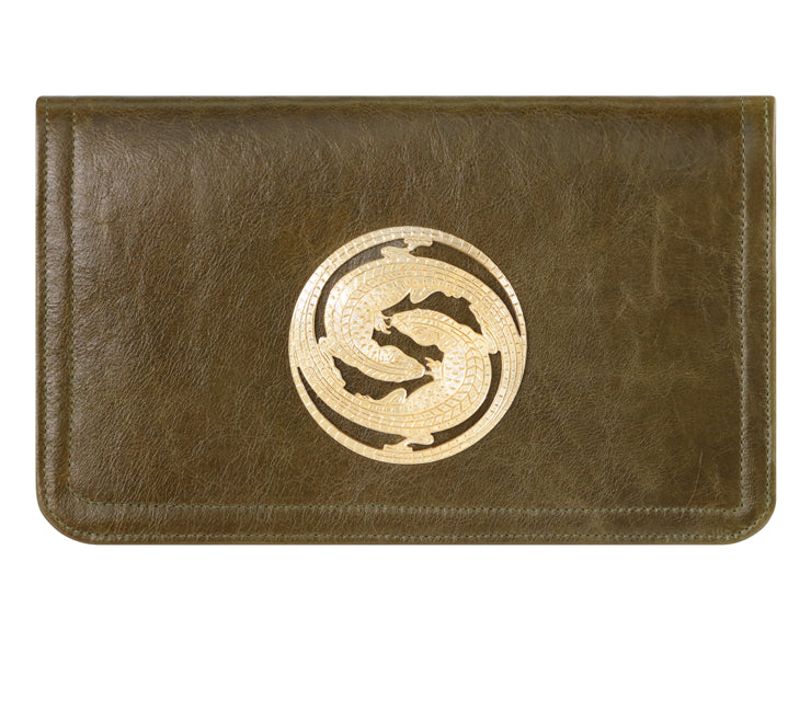 Jasper Olive Leather Clutch