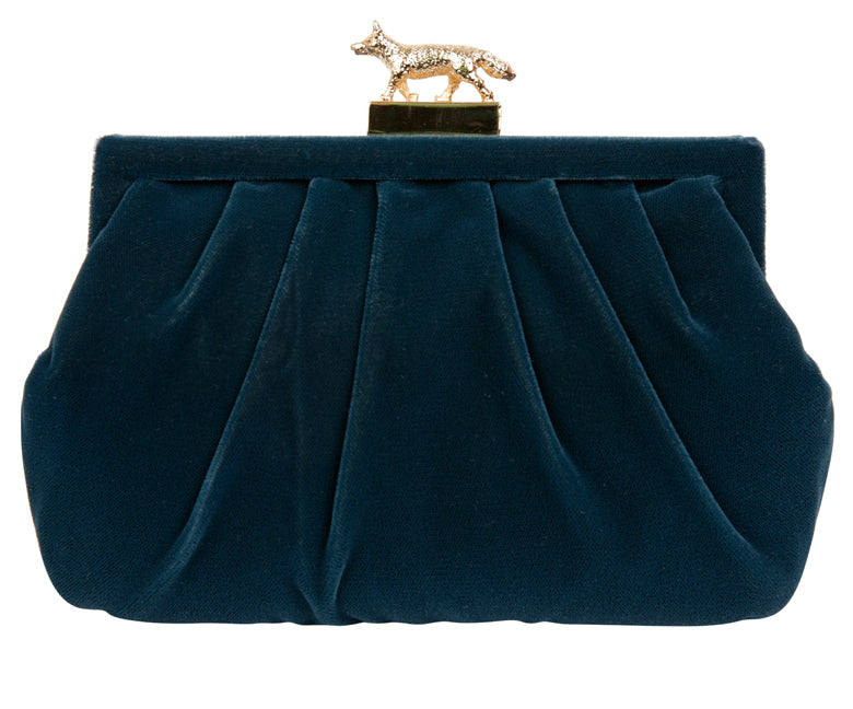 Lily Peacock Velvet Clutch