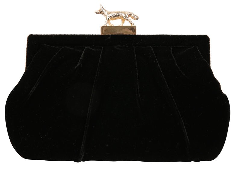 Lily Black Velvet Clutch
