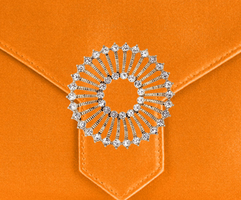 Charlie Bespoke Orange Silk Clutch