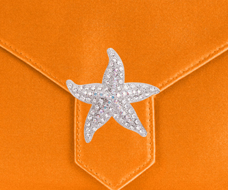 Charlie Bespoke Orange Silk Clutch