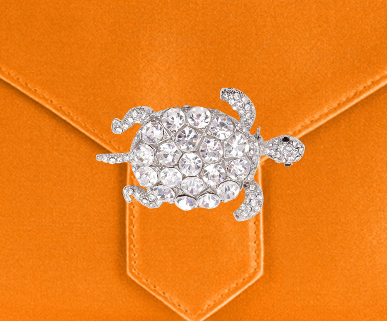 Charlie Bespoke Orange Silk Clutch